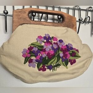 Embroidered Violet Purse